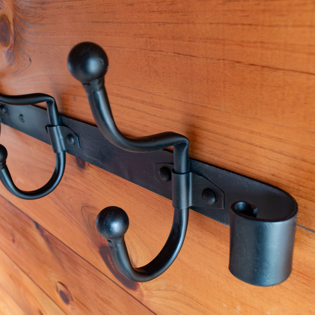 5 Hook Wall Rack Rustic Wall Mounted Hook Rail Dartbrook Rustic Goods