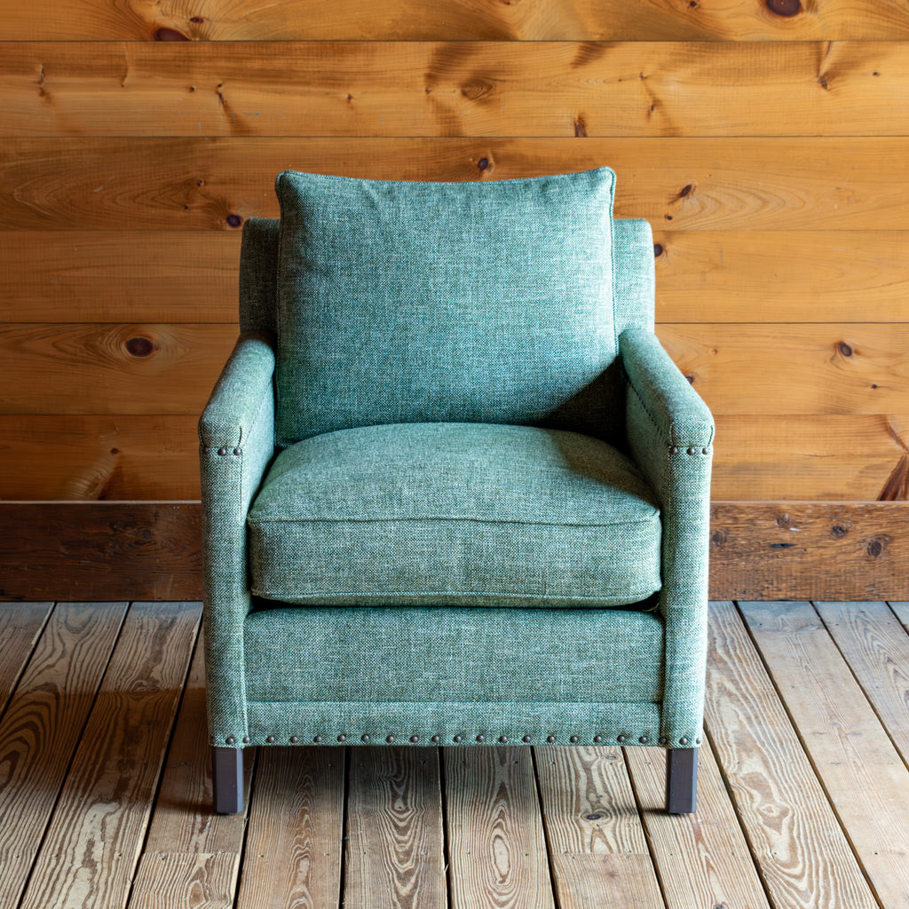 Placid Chair in Balos Green | Rustic Green Arm Chair | Dartbrook Rustic ...