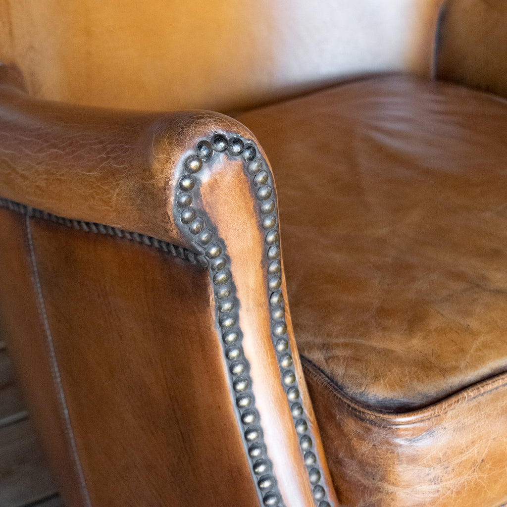 Jensen Leather Club Chair Small Authentic Buffalo Leather Club Chair