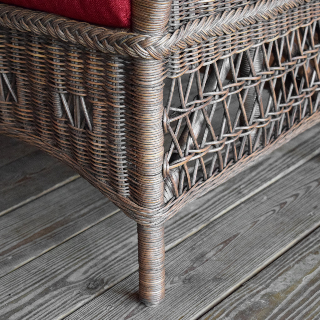 1932 Wicker Infinity Chair | Victorian-Style Wicker Arm