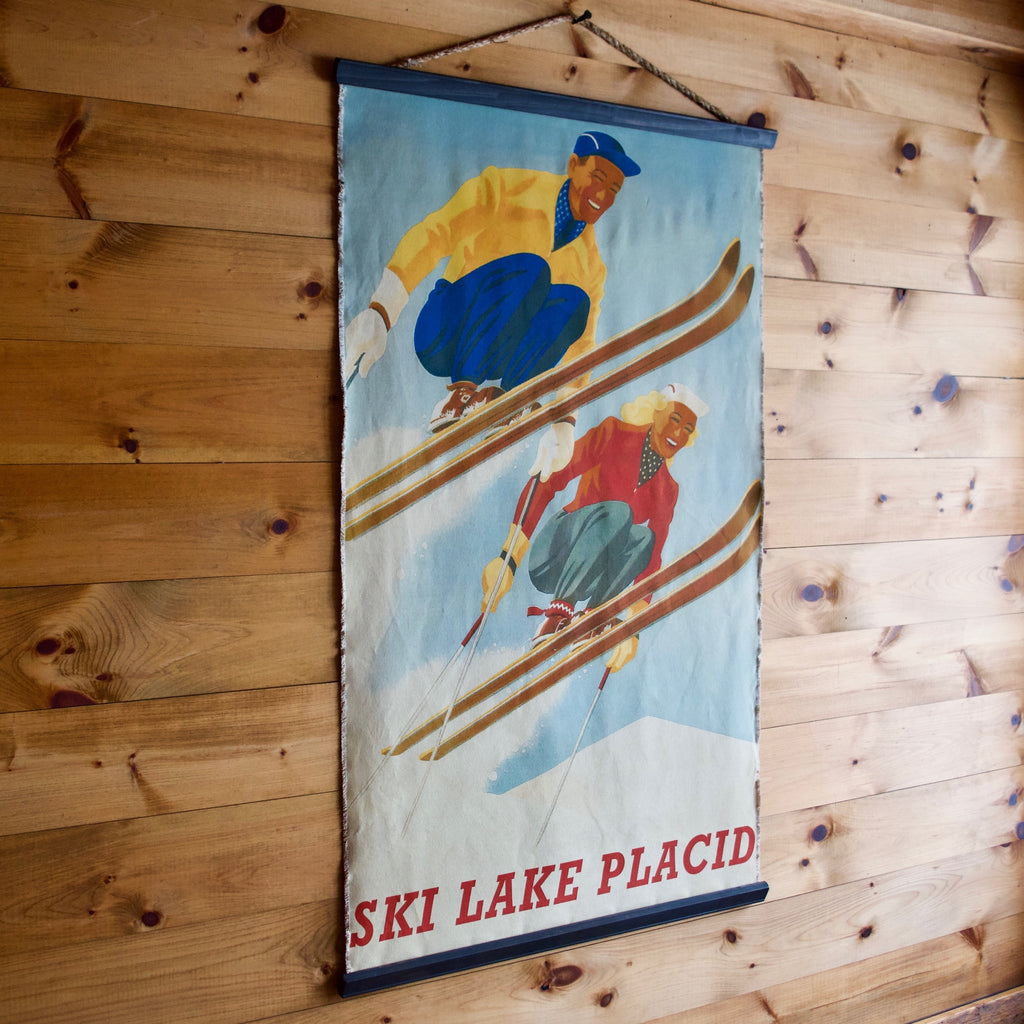 Ski Lake Placid Wall Chart Rustic Adirondack Decor Dartbrook Rustic