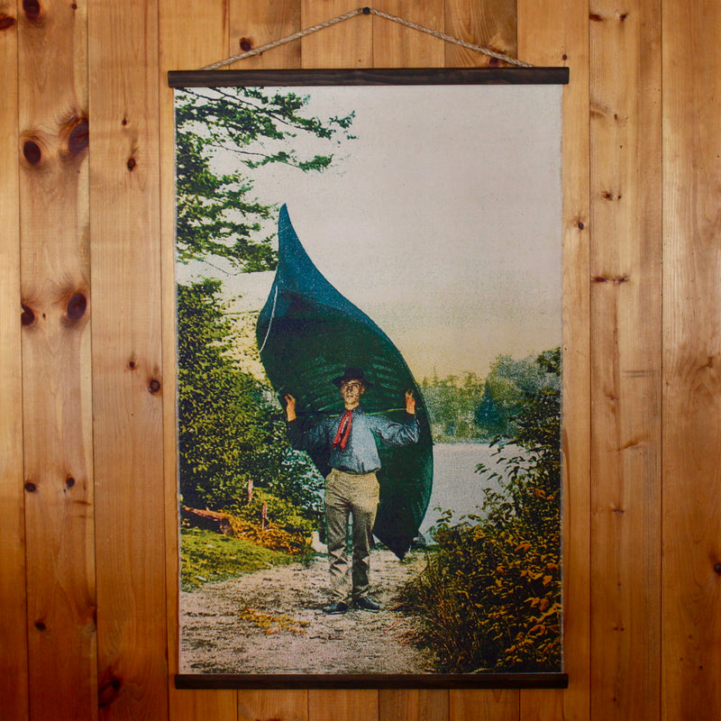 Hanging Adirondack Canoe Carry Wall Canvas with Rope