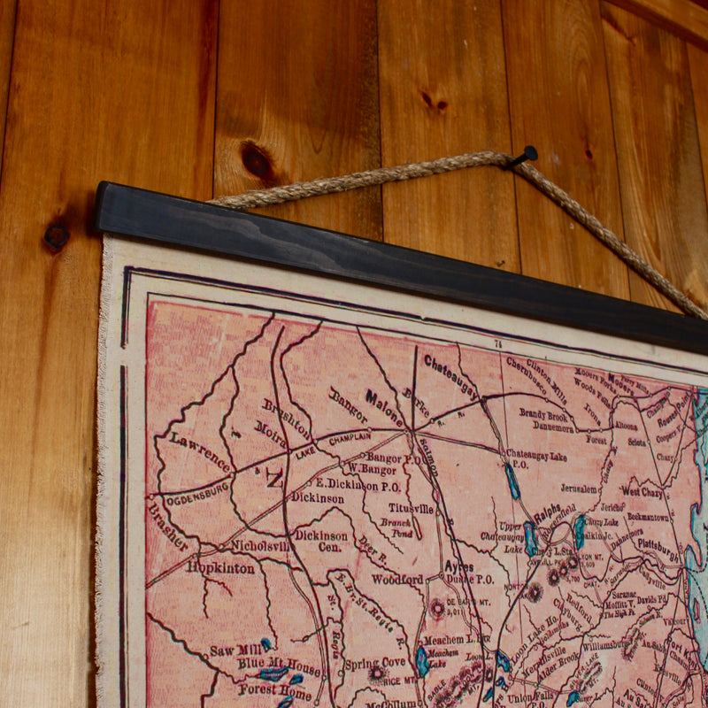 Map of the Adirondacks on a Wall Canvas