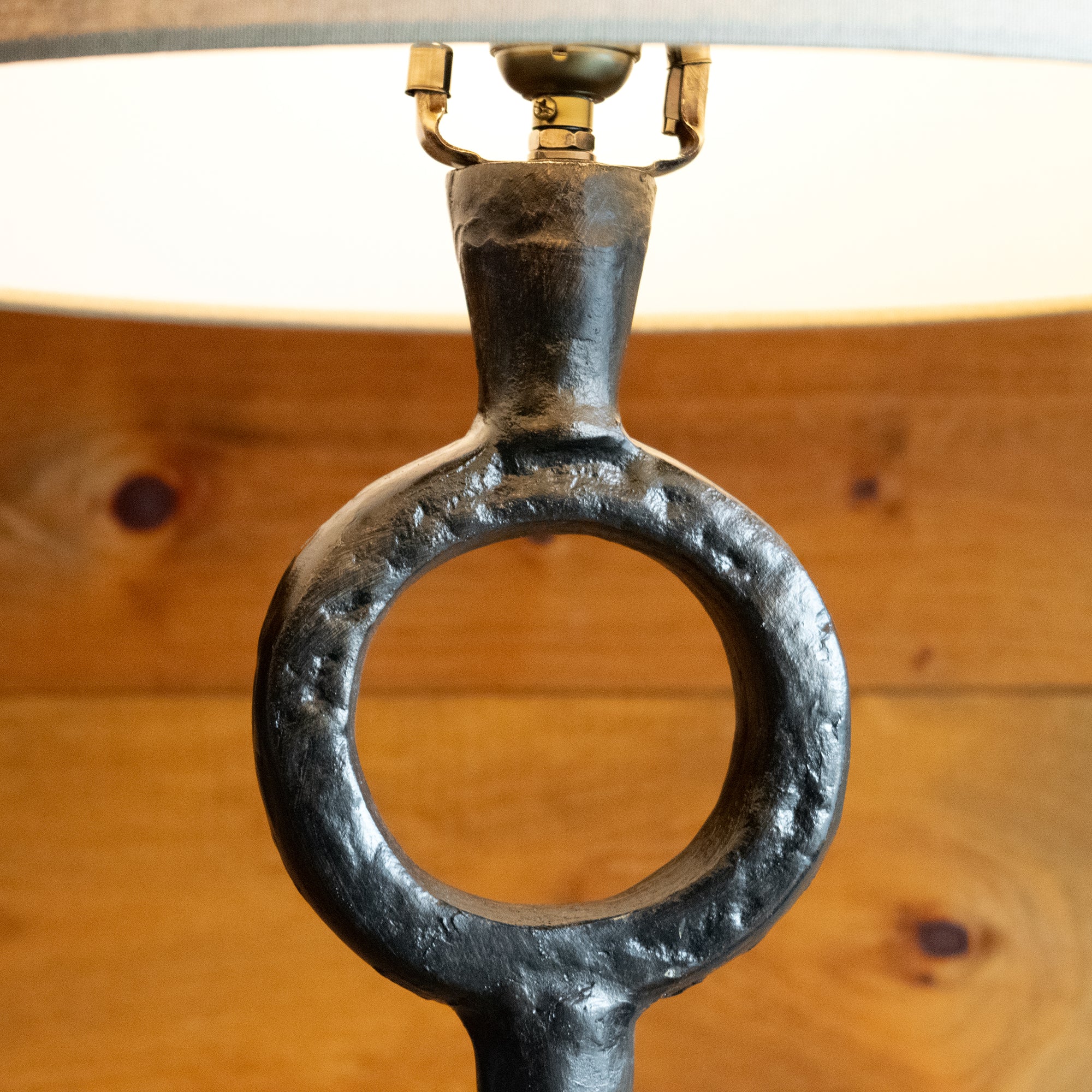 Alberto Floor Lamp | Rustic Hammered Iron Floor Lamp with Linen Shade ...