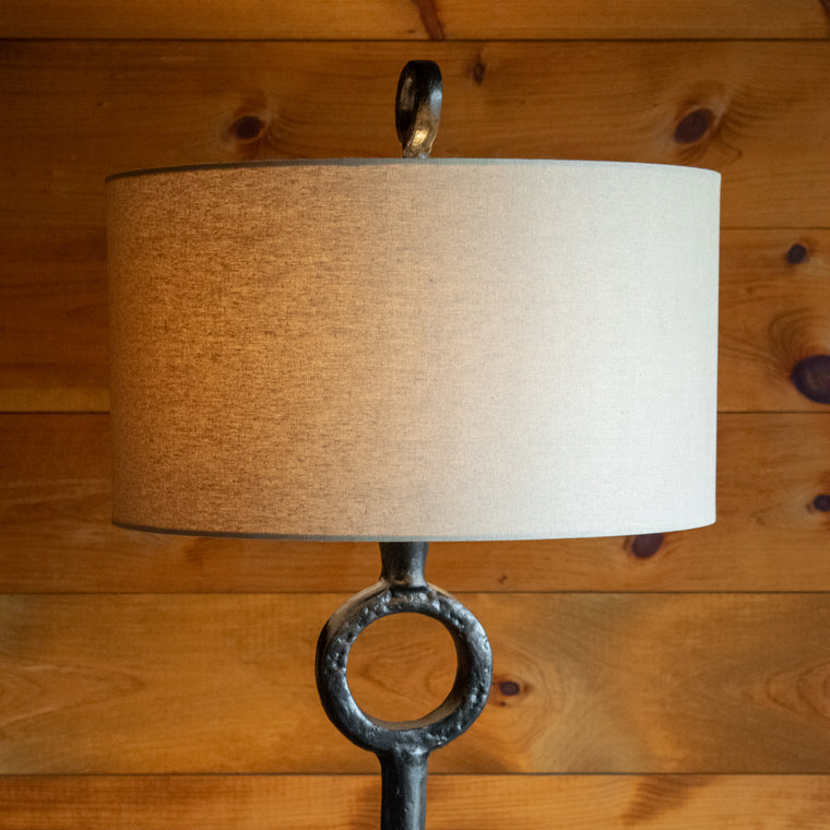 Rustic Hammered Cast Iron Floor Lamp, Base Detail