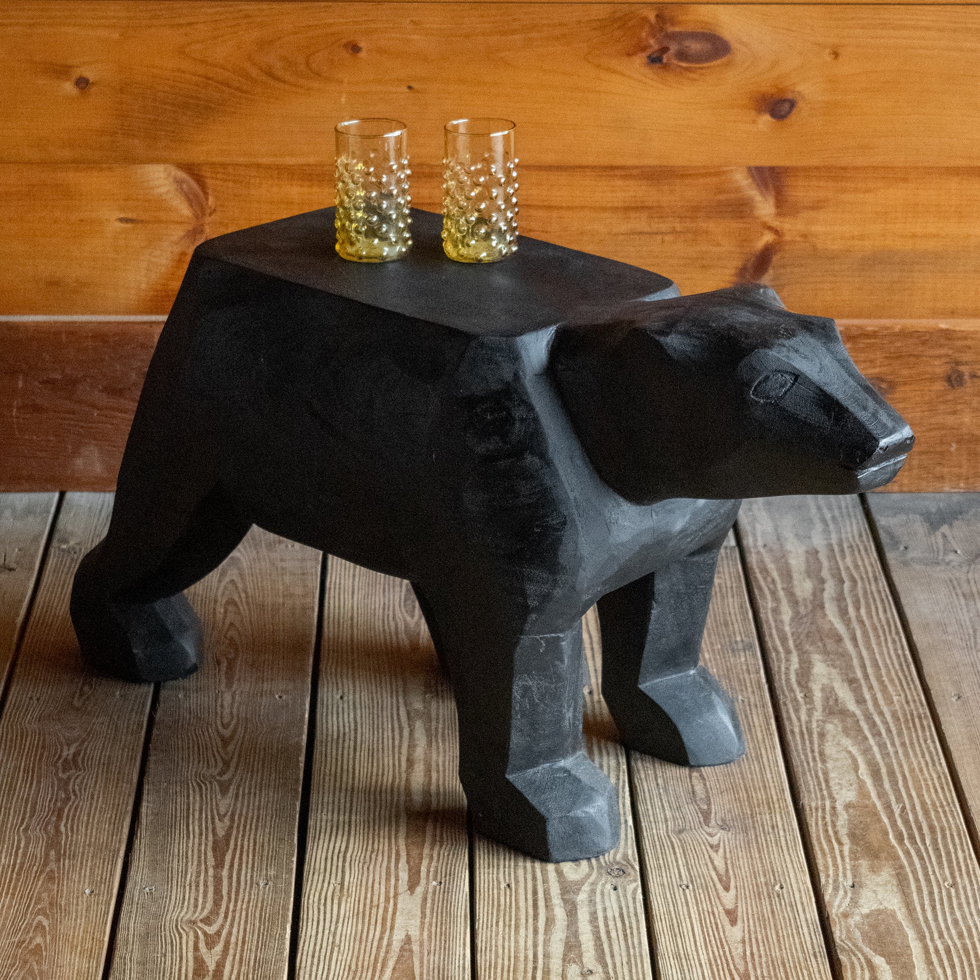 Black bear side table discount