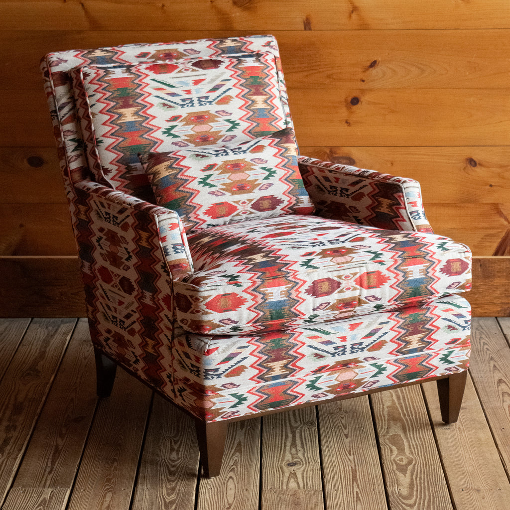 Town Rug Pattern Chair Dowton Club Chair | Rustic Arm Chair in Rug-Inspired Tapestry Fabric ...