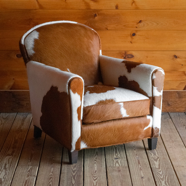 Cowhide Leather Club Chair