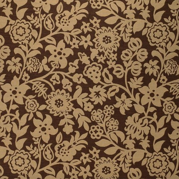 Rustic Cream/Gold and Brown Woven Floral Fabric 