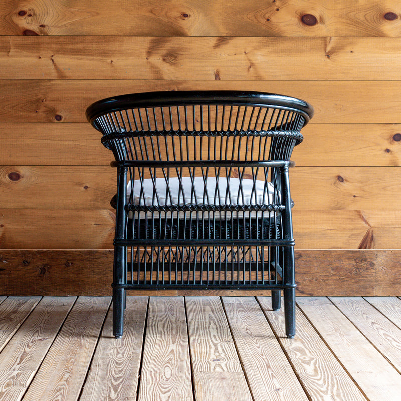 Malawi Style Rattan Chair in Black Finish Black View