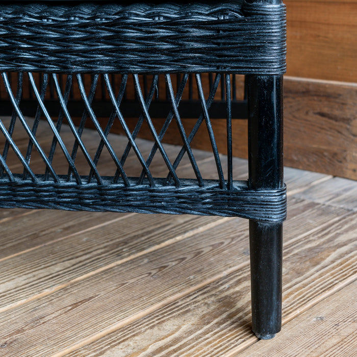 Malawi Style Rattan Chair in Black Finish Leg Detail