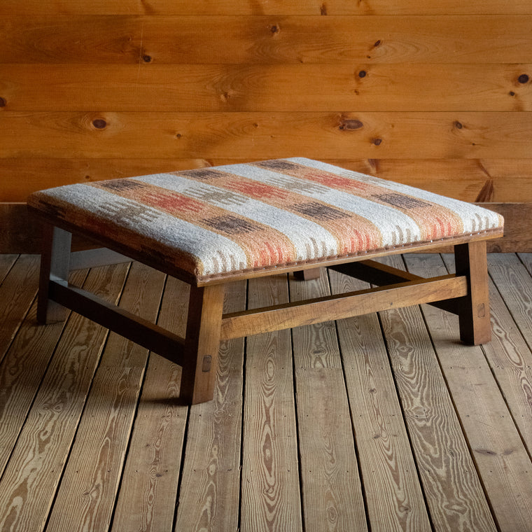 Village Ottoman in Sun Valley Blanket