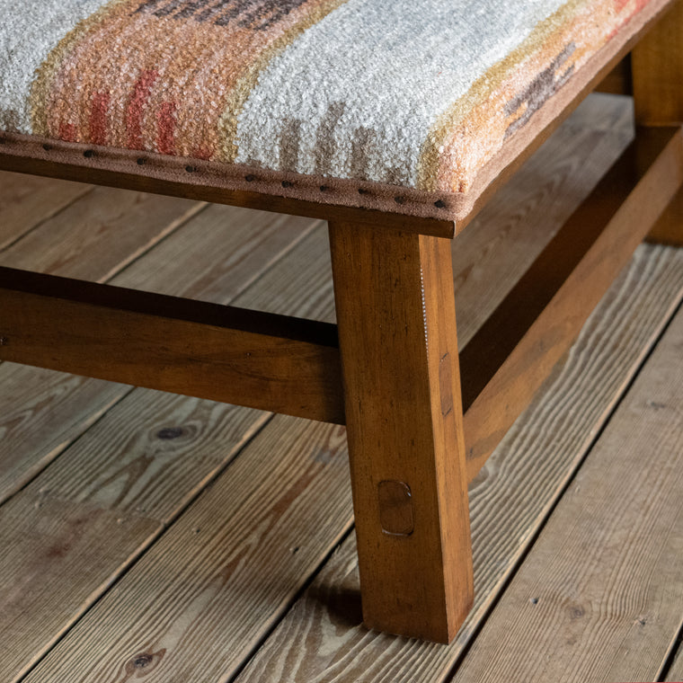 Close-up of the rustic blanket fabric