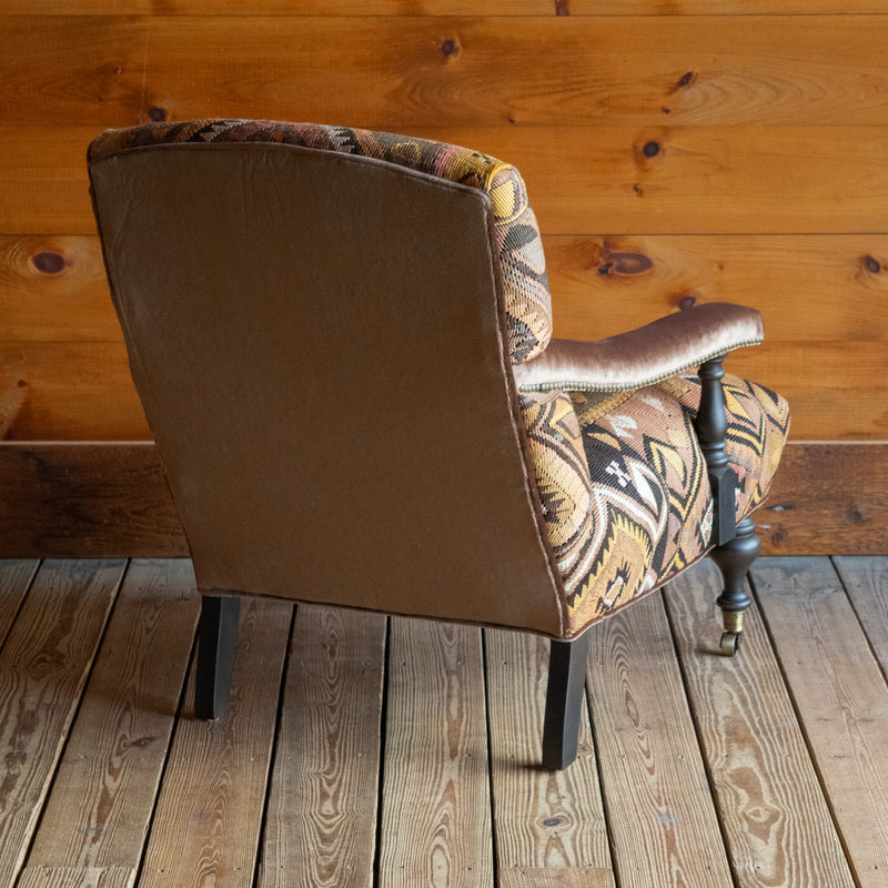 Rug Upholstered Lounge Chairs | Pair