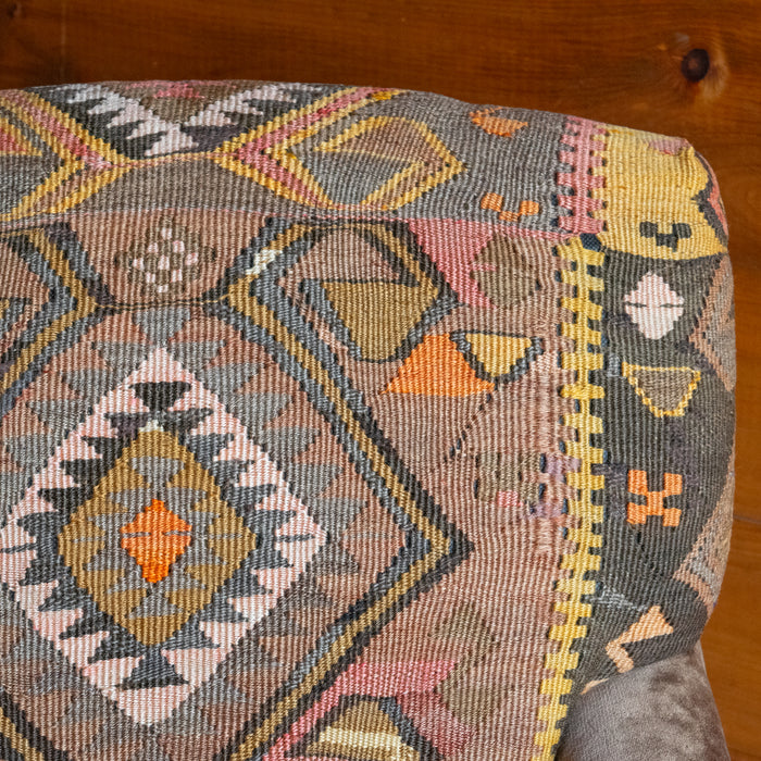 Rug Upholstered Lounge Chairs | Pair