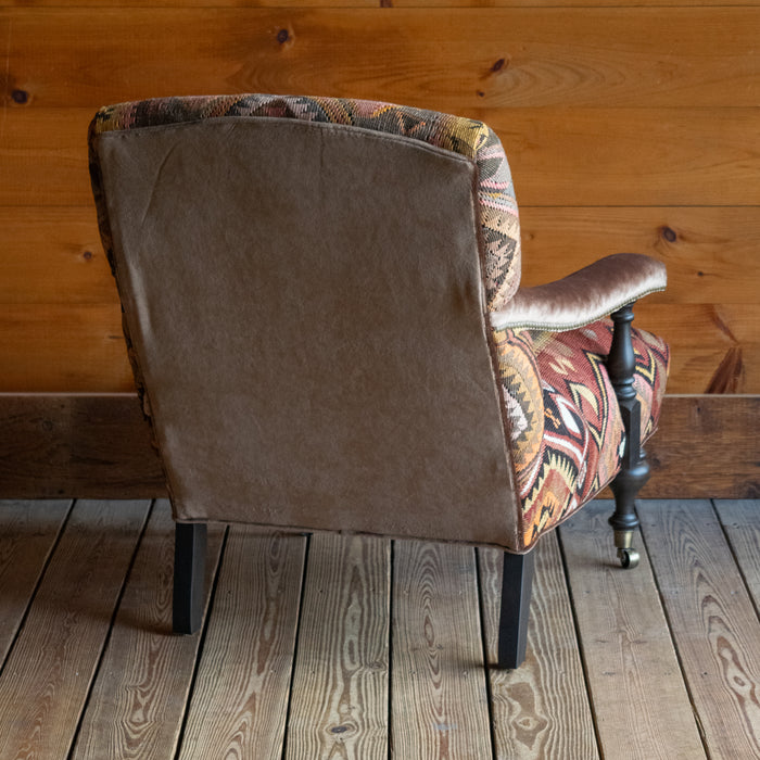 Rug Upholstered Lounge Chairs | Pair