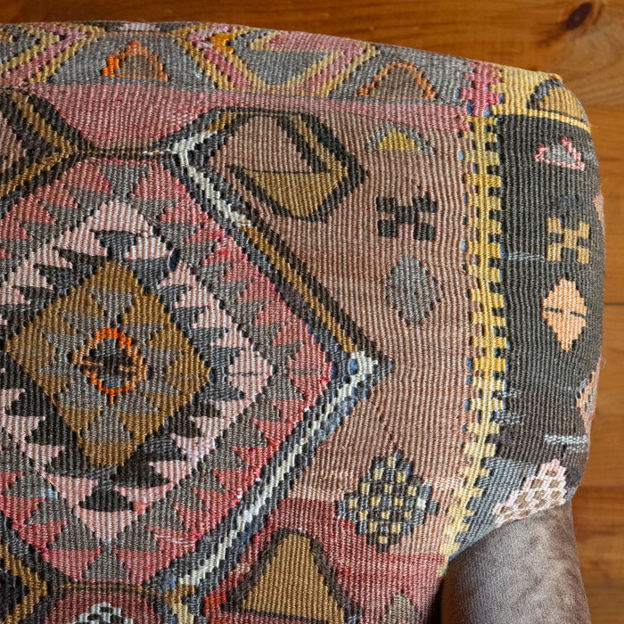 Rug Upholstered Lounge Chairs | Pair