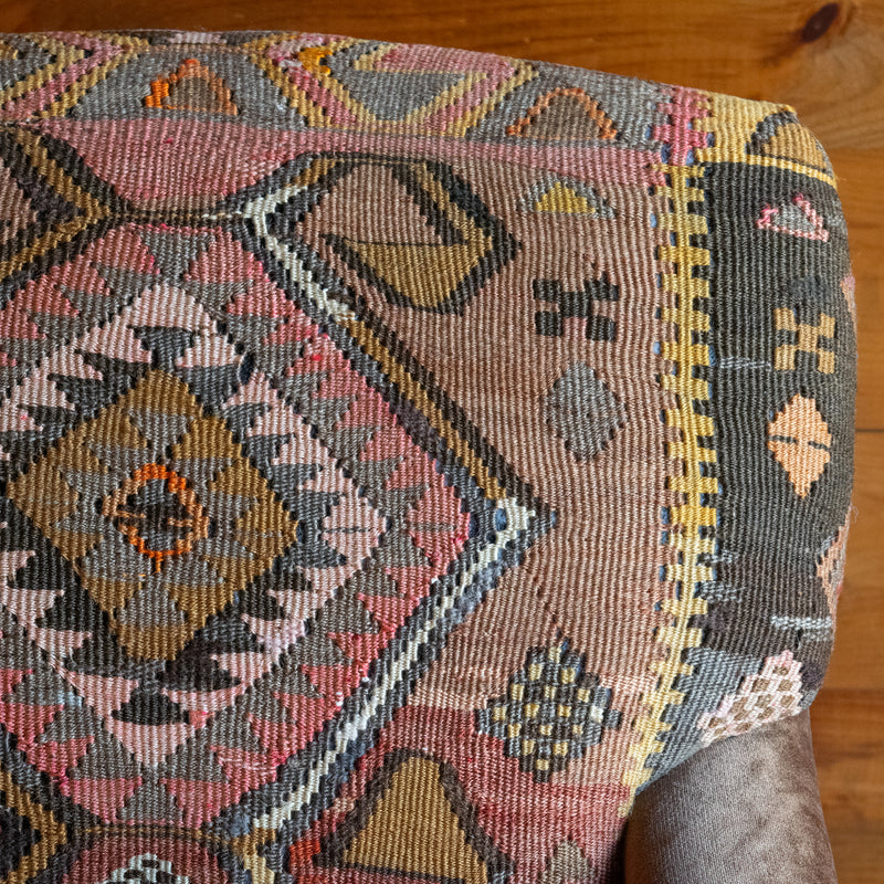 Rug Upholstered Lounge Chairs | Pair