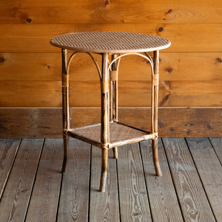 Round Bamboo Side Table