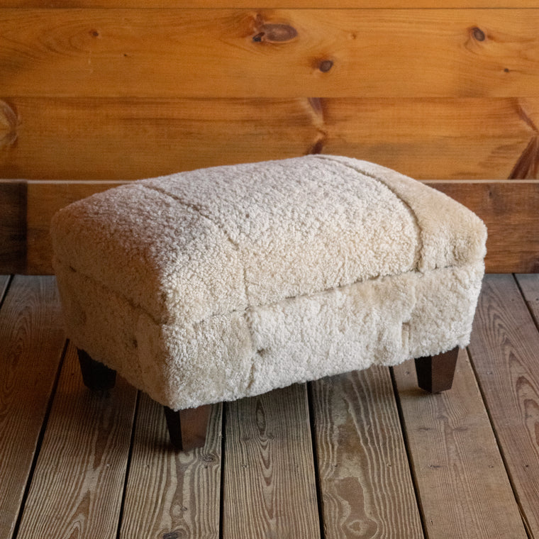 Gatsby Ottoman in Shearling