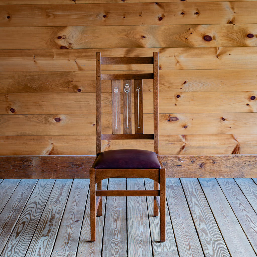Stickley Mission Style Oak Dining Chair With Inlay