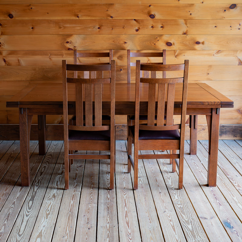 Stickley Mission Drawtop Dining Table With Chairs