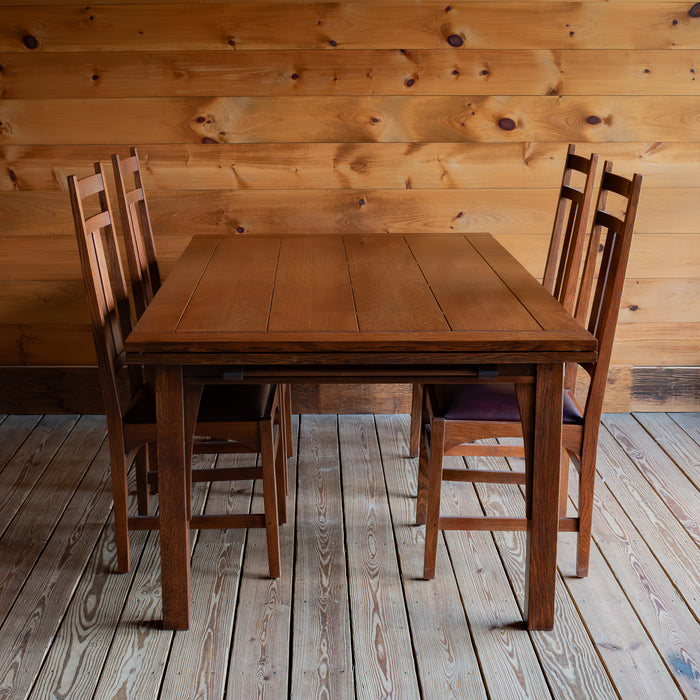 Stickley Mission Drawtop Dining Table With Chairs