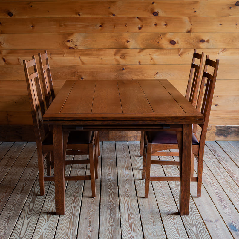 Stickley Mission Drawtop Dining Table With Chairs