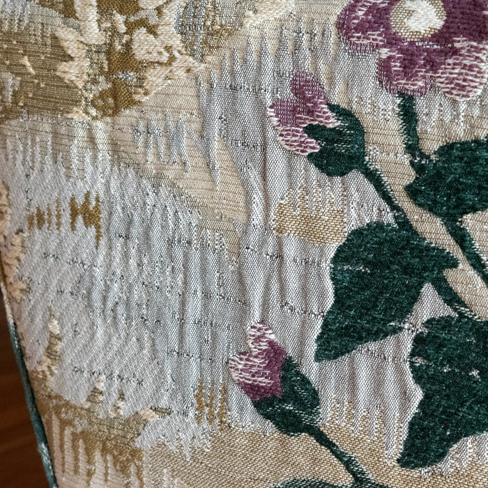 Close-up of the floral fabric 