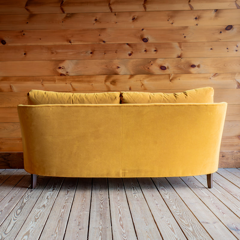 Golden Yellow Loose Back Sofa, Back View