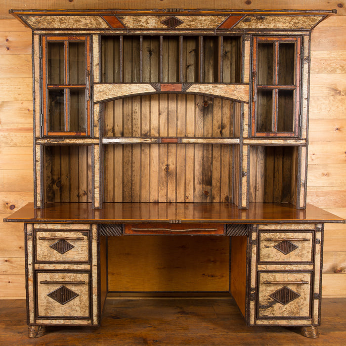 Handmade Adirondack Rustic Birch Desk 