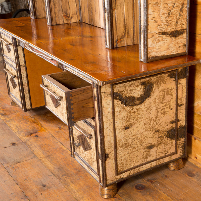 Handmade Adirondack Rustic Birch Desk 