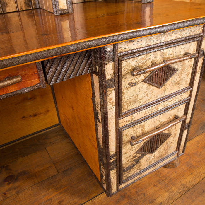 Handmade Adirondack Rustic Birch Desk 