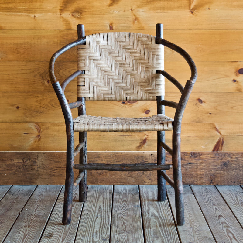 Andrew Jackson Hickory and Splint Hoop Back Rustic Chair