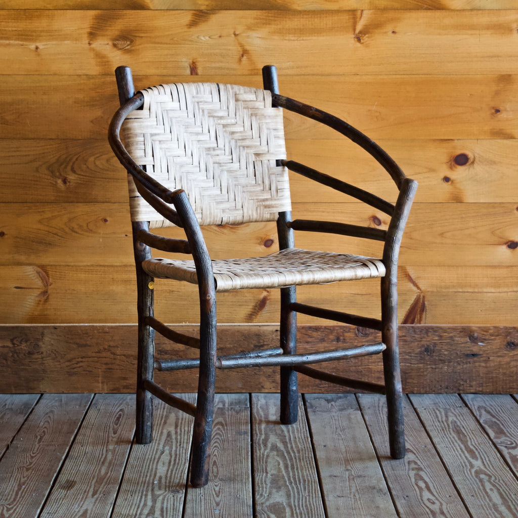 Andrew Jackson Hickory and Splint Hoop Back Rustic Chair