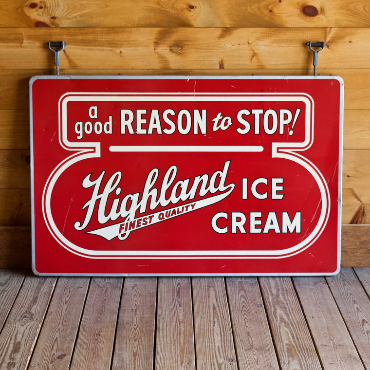 Vintage Highland Ice Cream Sign