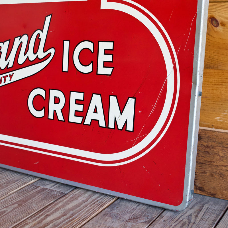 Vintage Highland Ice Cream Dairy Metal Sign