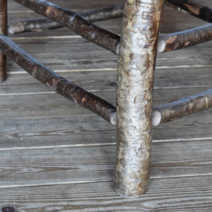 Grand Yellow Birch and Paper Splint Arm Chair Inspired by Adirondack Rustic Maker Lee Fountain