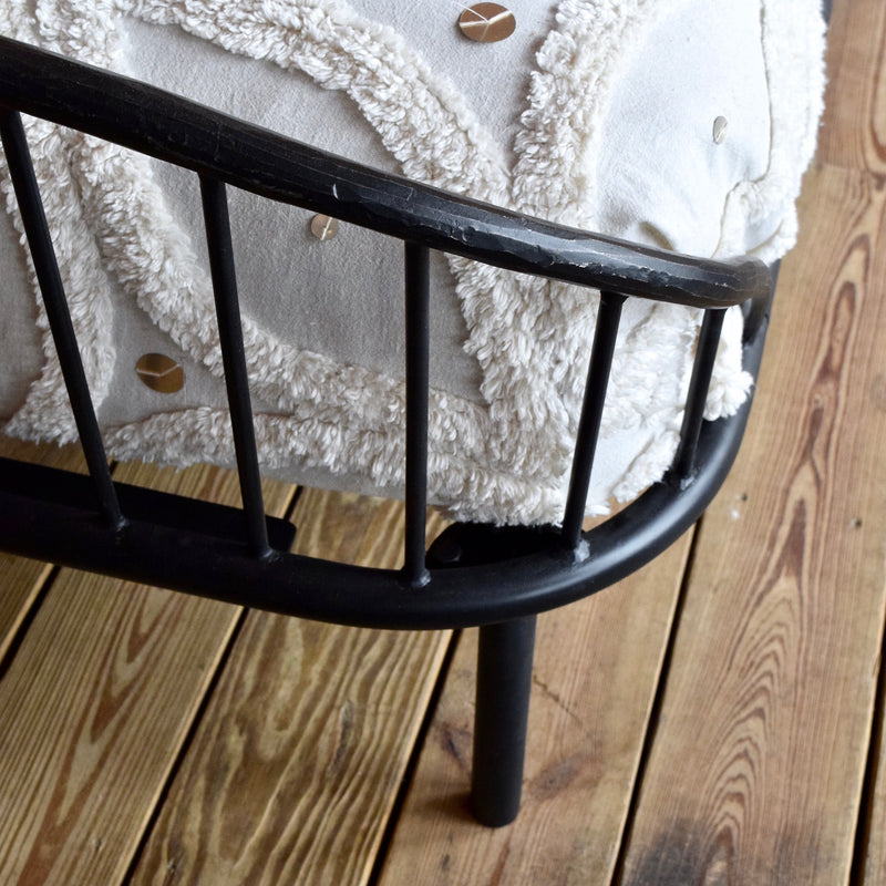 Hand Forged Wrought Iron Metal Platform Bed with Open Railing