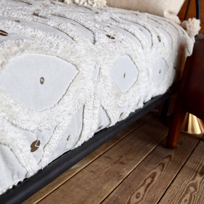 Hand Forged Wrought Iron Metal Platform Bed with Open Railing
