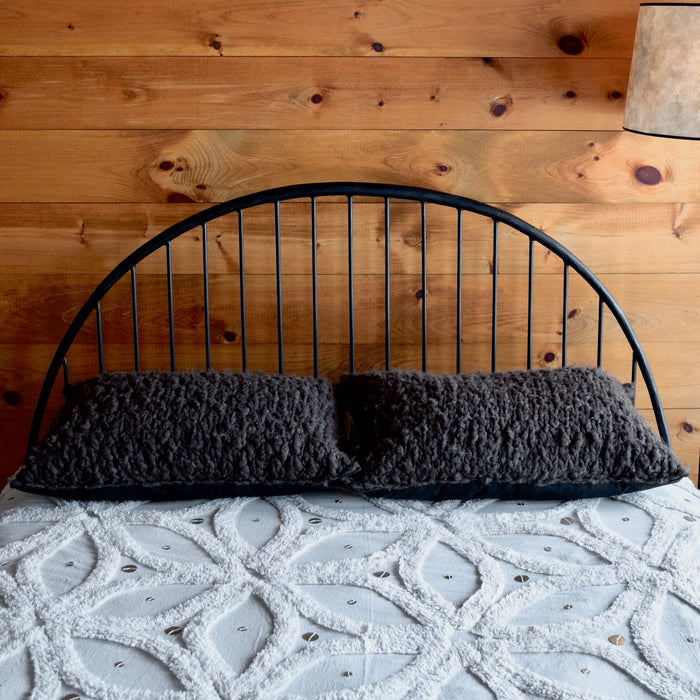 Hand Forged Wrought Iron Metal Platform Bed with Open Railing