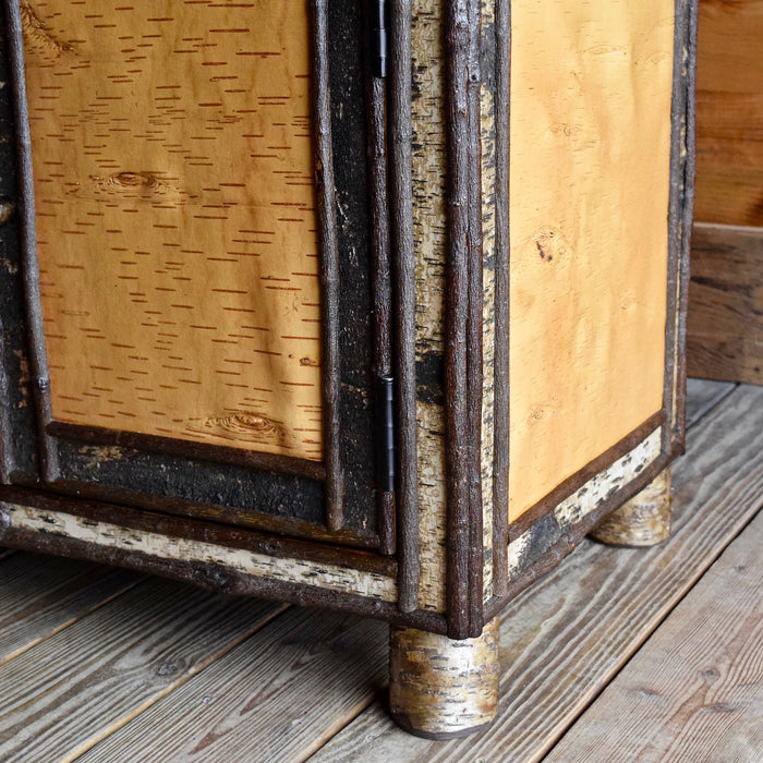 Adirondack Rustic Birch Cupboard China Cabinet 