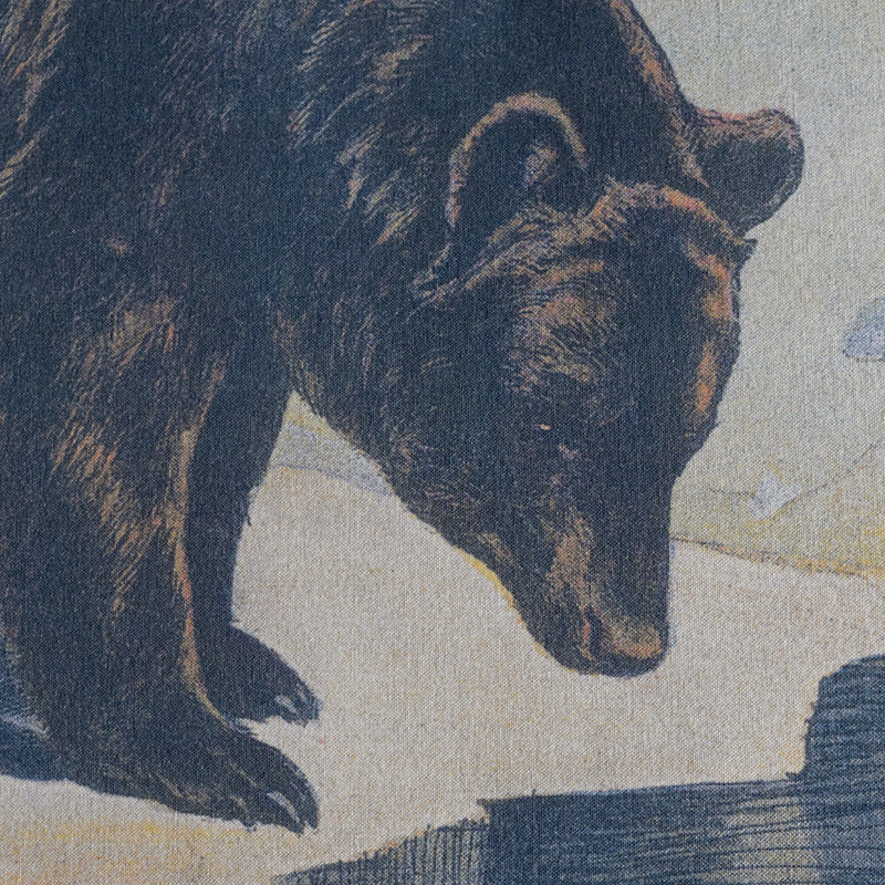 P. Mahler Chromolithograph Black Bear Wall Chart on Mountain Range