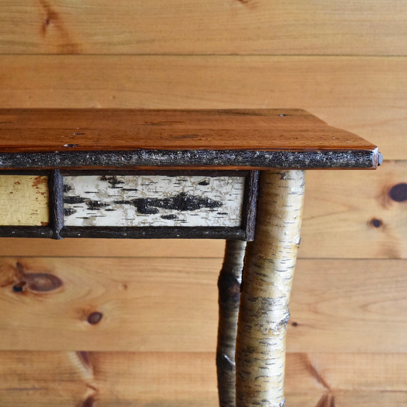 Adirondack Rustic Birch Sofa Table with Pine Top