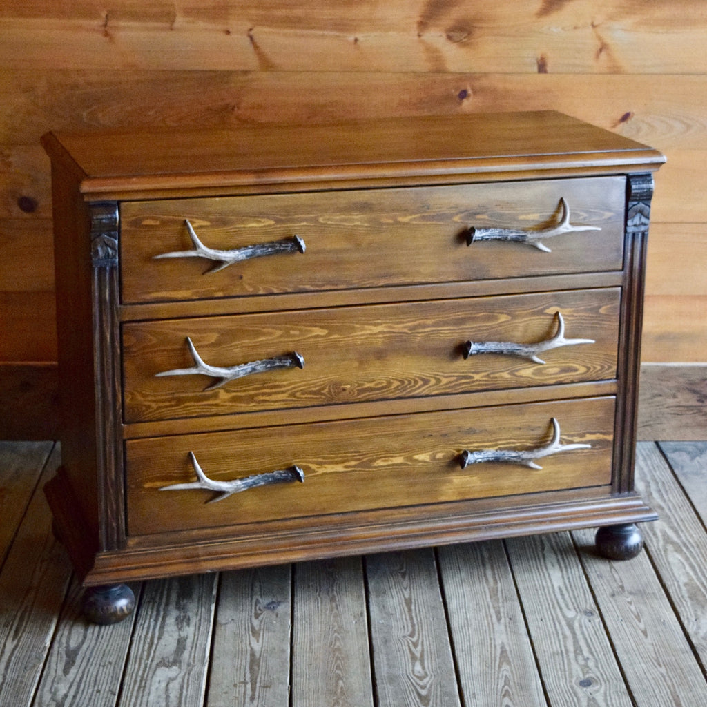 Recycled Pine Dresser with Antler Resin Handles