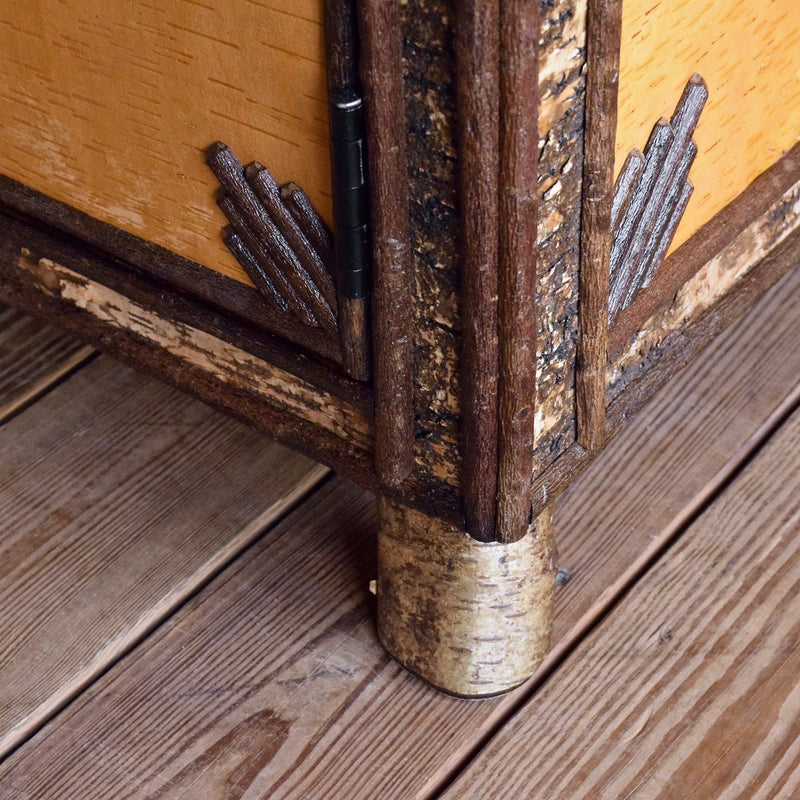 Adirondack Rustic Reverse Birch Bark Sideboard with Antler Handles