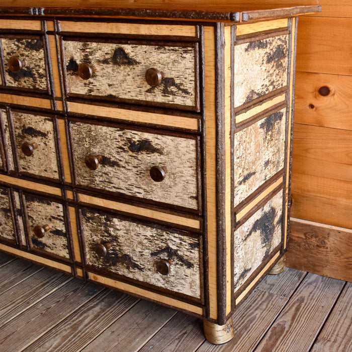 Birch, Willow and Barnwood Dresser with 7 Drawers 