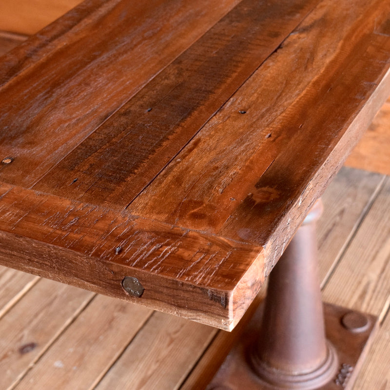 Rustic Reclaimed Teak and Iron Console Table 