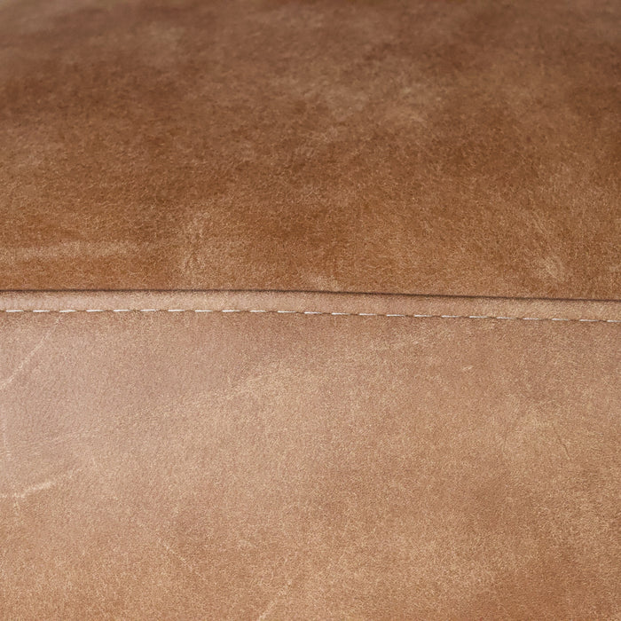 Top Grain Nubuck Leather Tight Back Sofa with Hardwood Frame and Down-Wrapped Seat Cushions