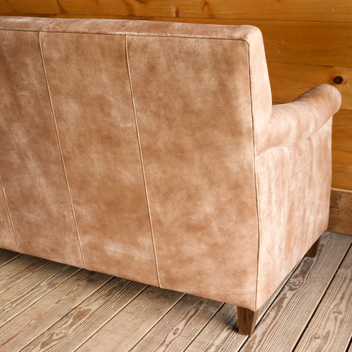 Top Grain Nubuck Leather Tight Back Sofa with Hardwood Frame and Down-Wrapped Seat Cushions